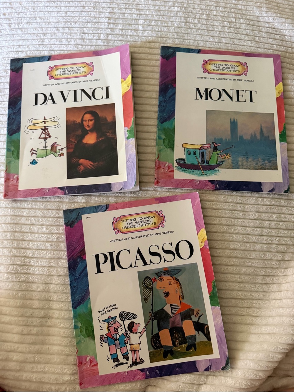 Set of 3 Art Biography Books - Da Vinci, Monet, Picasso